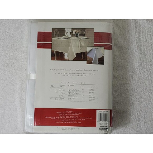 Town & Country Everything Table Set Ivory Floral 60"x102" Oblong 8 Napkins - Picture 5 of 8